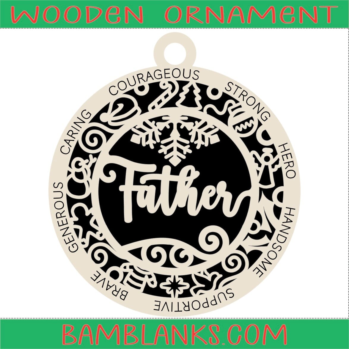 Father - Wood Ornament #W112