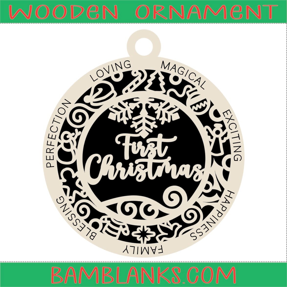 First Christmas - Wood Ornament #W113