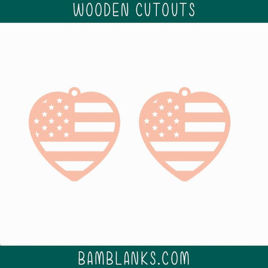 Flag 4 Earrings Wood Blanks #W048