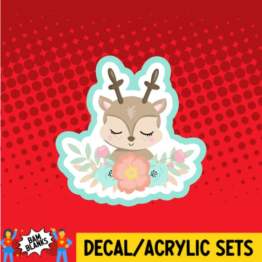 Floral Baby Deer - DECAL AND ACRYLIC SHAPE #DA0606