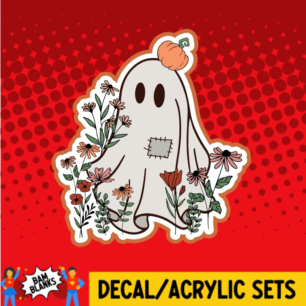 Floral Ghost - DECAL AND ACRYLIC SHAPE #DA0212