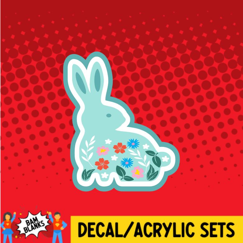 Floral Rabbit - DECAL AND ACRYLIC SHAPE #DA0705 – BAM Blanks and More