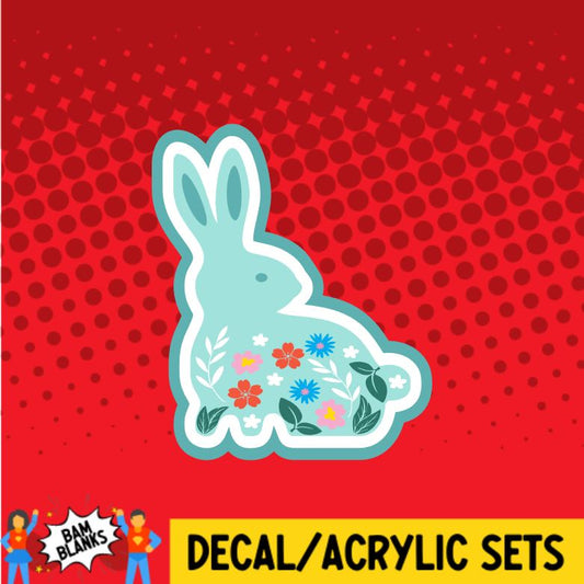 Floral Rabbit - DECAL AND ACRYLIC SHAPE #DA0705