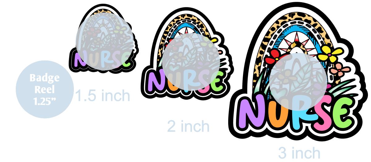 Floral Rainbow Nurse - DECAL AND ACRYLIC SHAPE #DA0180