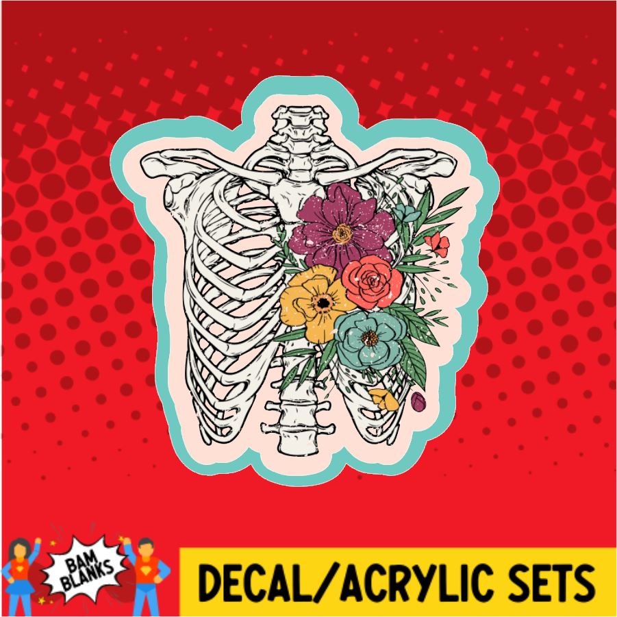 Floral Ribs - DECAL AND ACRYLIC SHAPE #DA0026