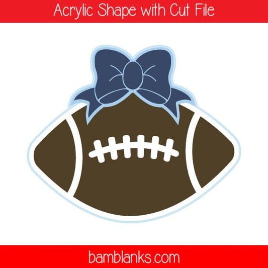 Football with Bow - Acrylic Shape #922