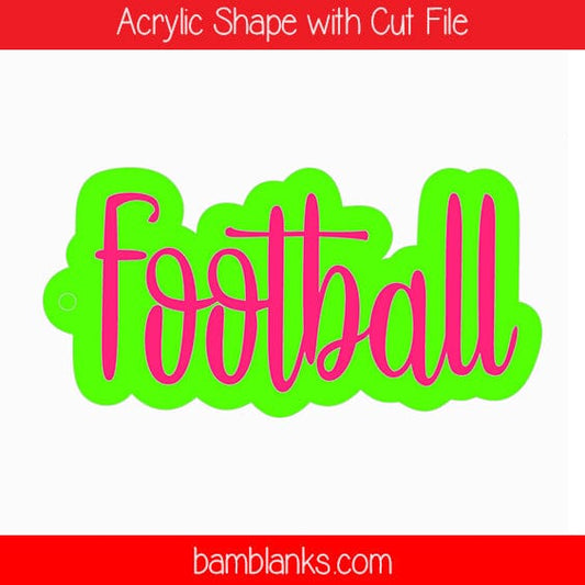 Football Word Girlie - Acrylic Shape #669