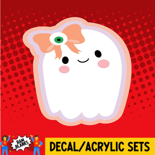 Ghost with Bow - DECAL AND ACRYLIC SHAPE #DA0242