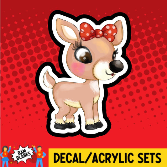 Girl Reindeer 2 - DECAL AND ACRYLIC SHAPE #DA01379