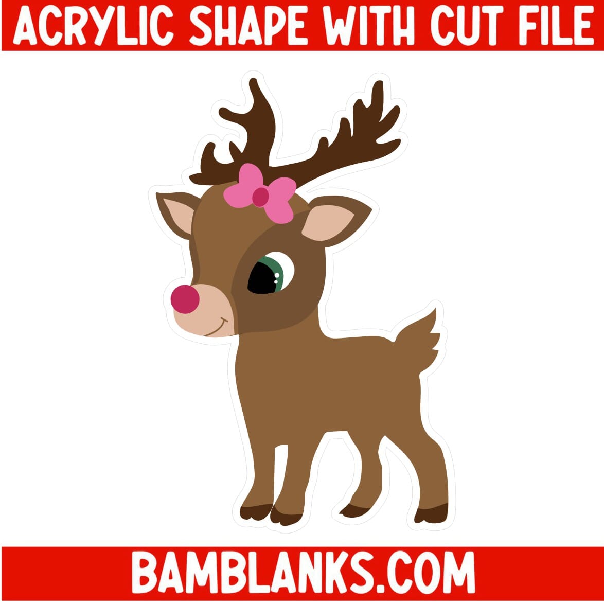Girl Reindeer - Acrylic Shape #553