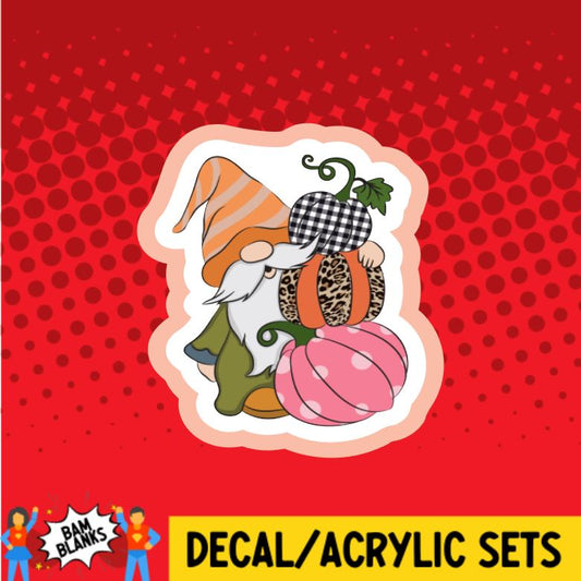 Gnome Pumpkin Stack - DECAL AND ACRYLIC SHAPE #DA01213