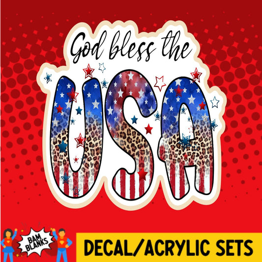 God Bless the USA - DECAL AND ACRYLIC SHAPE #DA0049