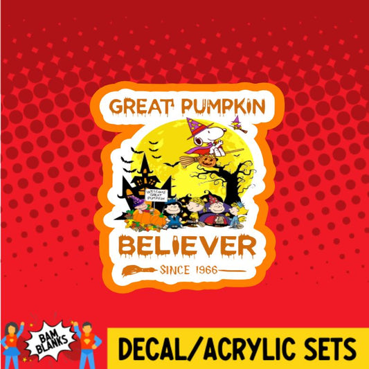 Great Pumpkin Believer - DECAL AND ACRYLIC SHAPE #DA0305