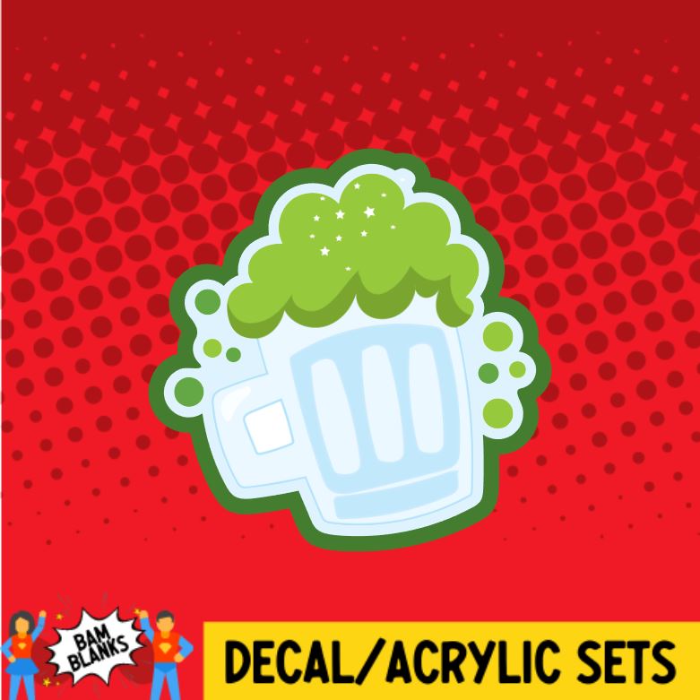 Green Beer - DECAL AND ACRYLIC SHAPE #DA0627