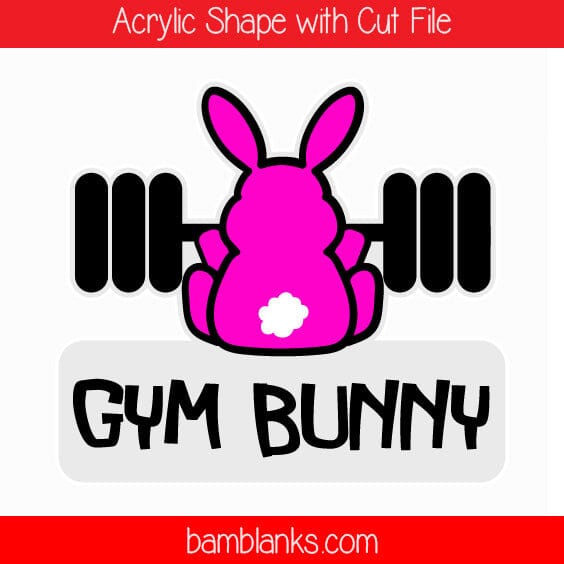 Gym Bunny - Acrylic Shape #395