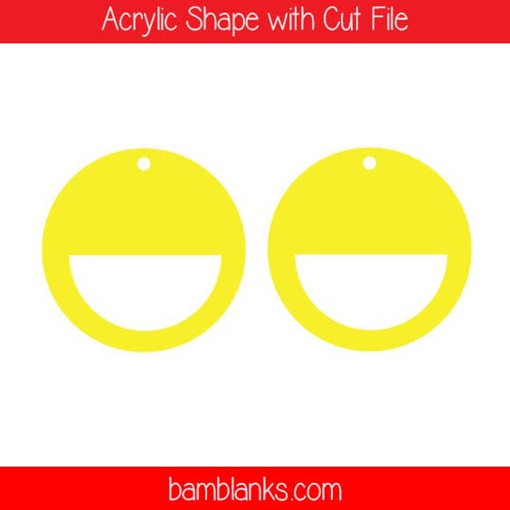 Half Circle Macrame Earrings (each Earring 1.5 inch) - Acrylic Shape #1015