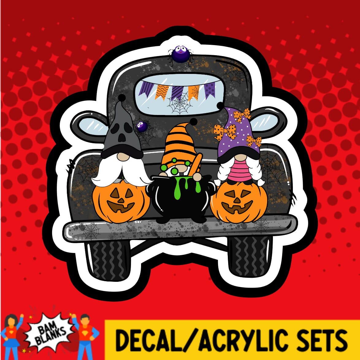 Halloween Gnome Truck 2 - DECAL AND ACRYLIC SHAPE #DA01418