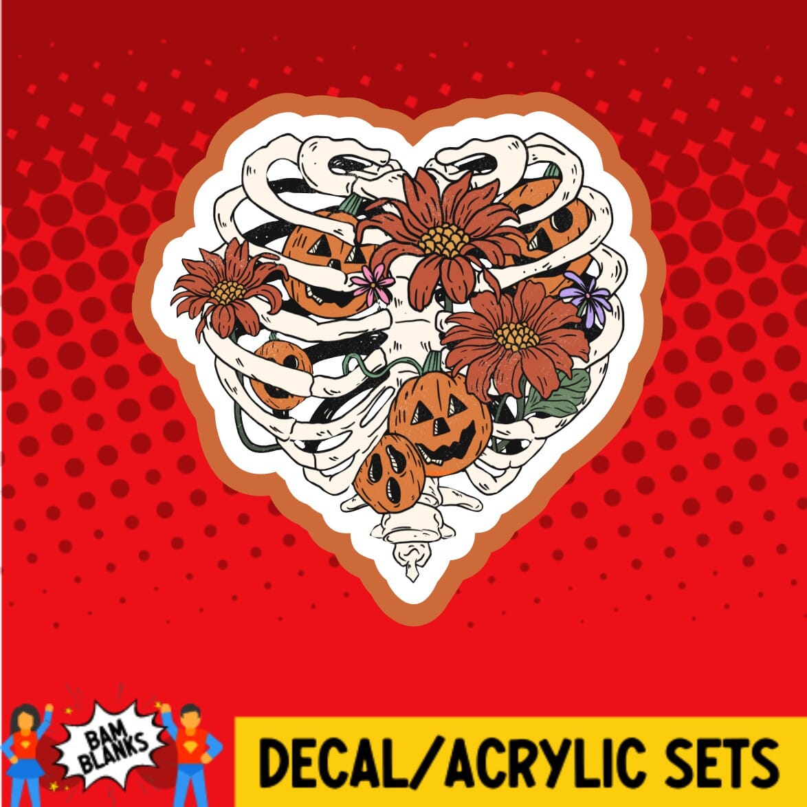 Halloween Rib Cage - DECAL AND ACRYLIC SHAPE #DA0215