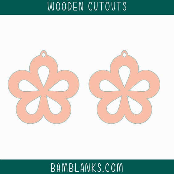 Happy Earrings Wood Blanks #W034