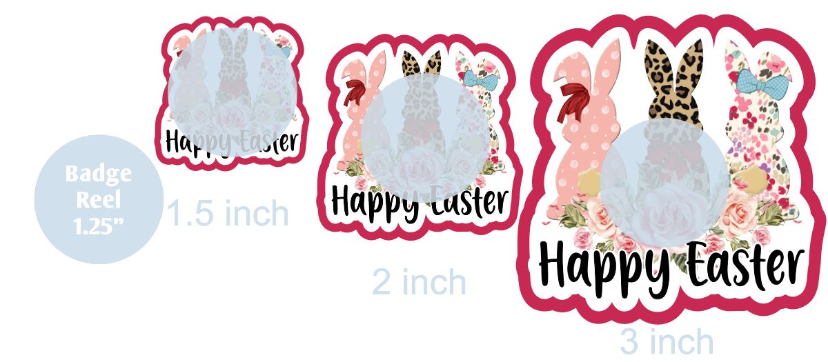 Happy Easter 3 Bunnies - DECAL AND ACRYLIC SHAPE #DA0663