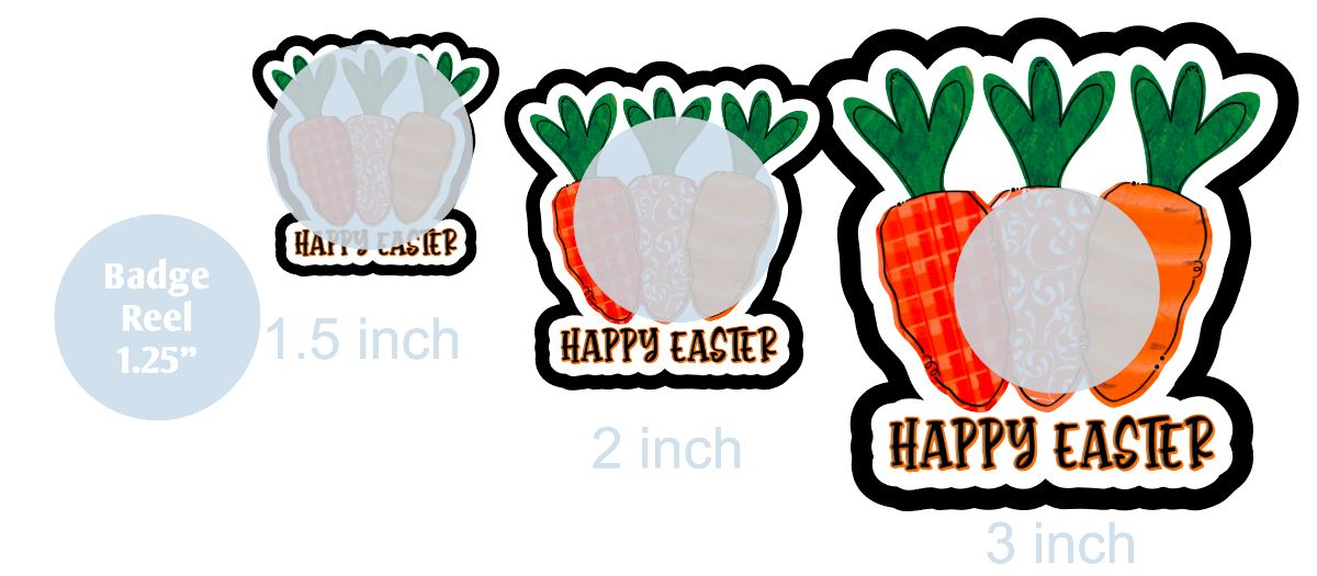 Happy Easter with Carrots - DECAL AND ACRYLIC SHAPE #DA0667