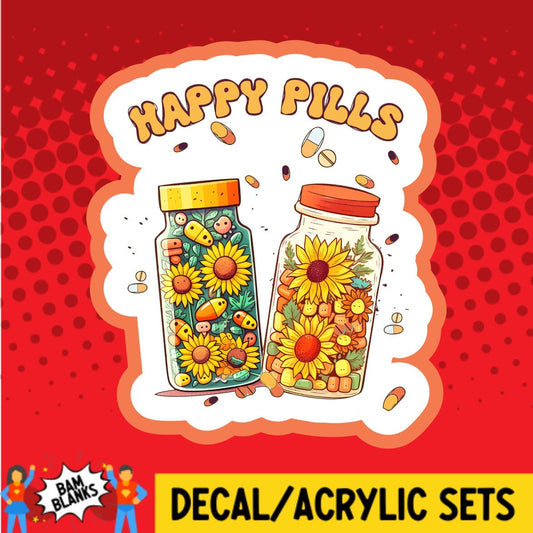 Happy Pills - DECAL AND ACRYLIC SHAPE #DA01569