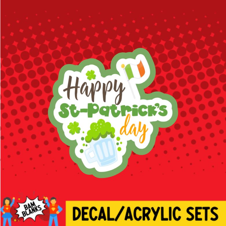 Happy St Patrick's Day - DECAL AND ACRYLIC SHAPE #DA0626