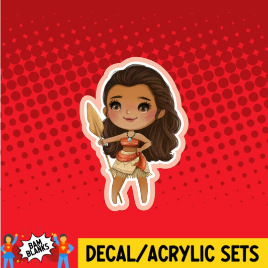 Hawaiian Princess - DECAL AND ACRYLIC SHAPE #DA01259