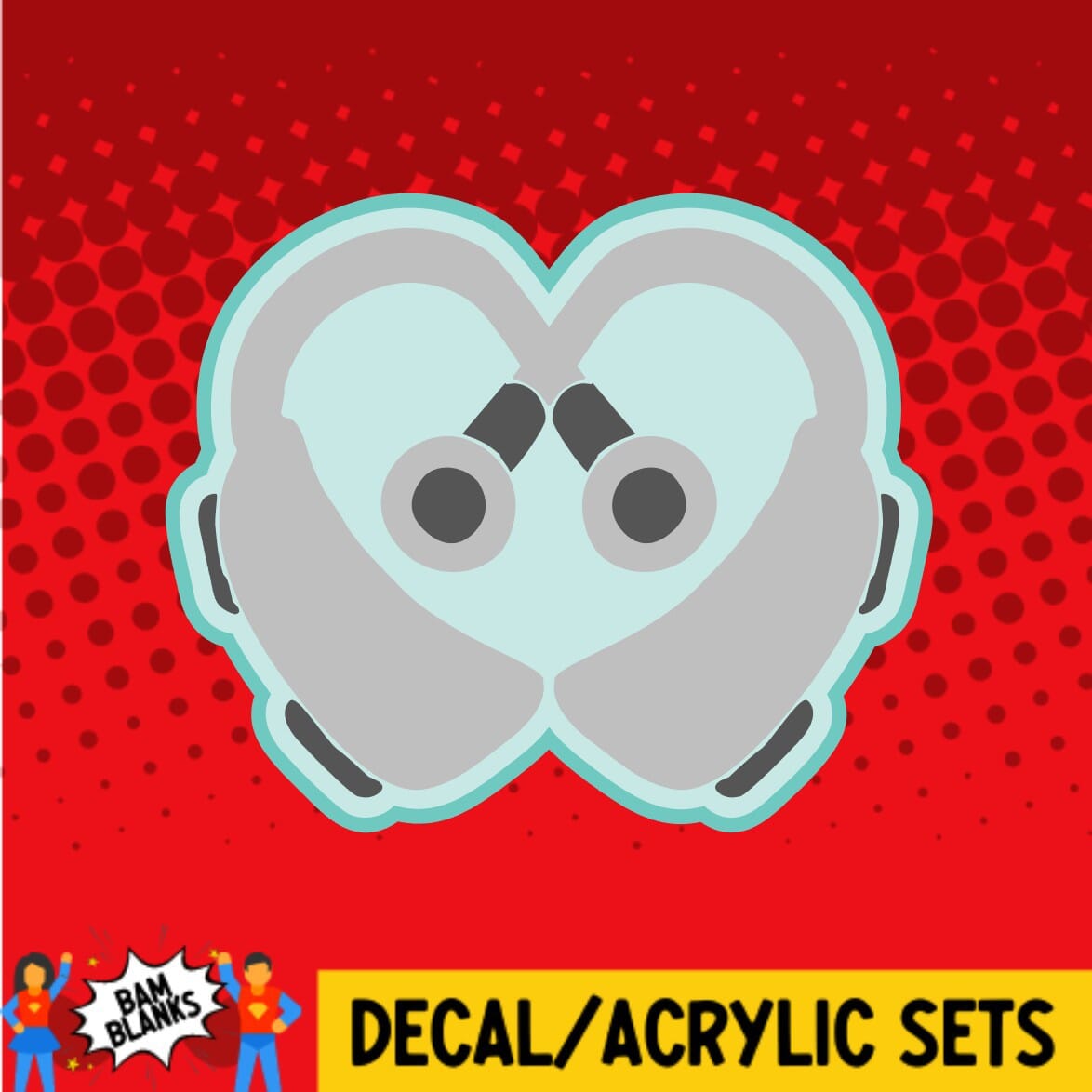 Hearing Aid Heart - DECAL AND ACRYLIC SHAPE #DA0291