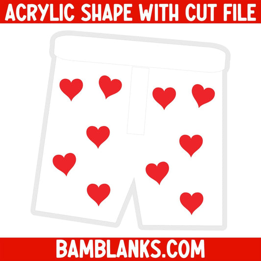 Heart Boxers - Acrylic Shape #461