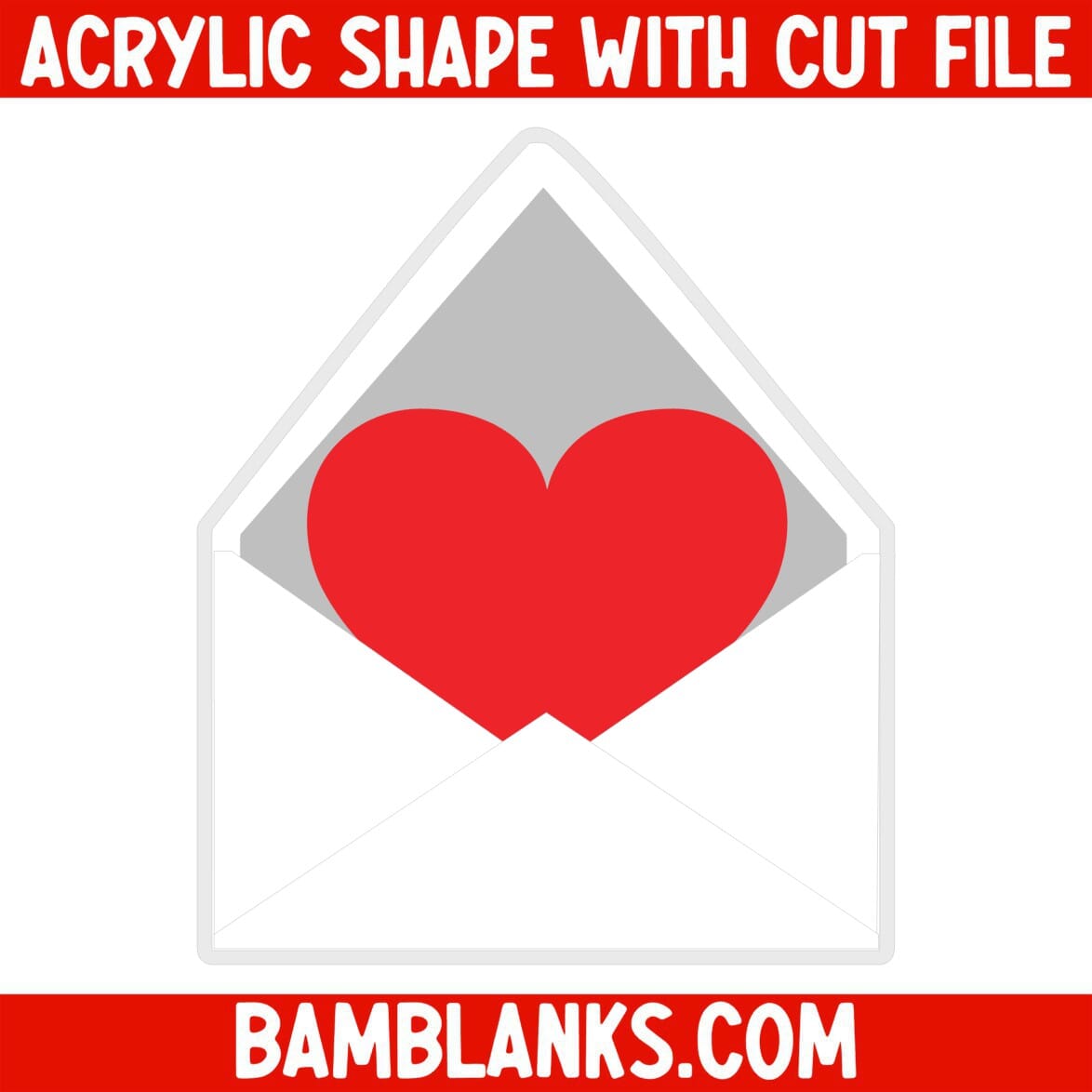 Heart Envelope - Acrylic Shape #460