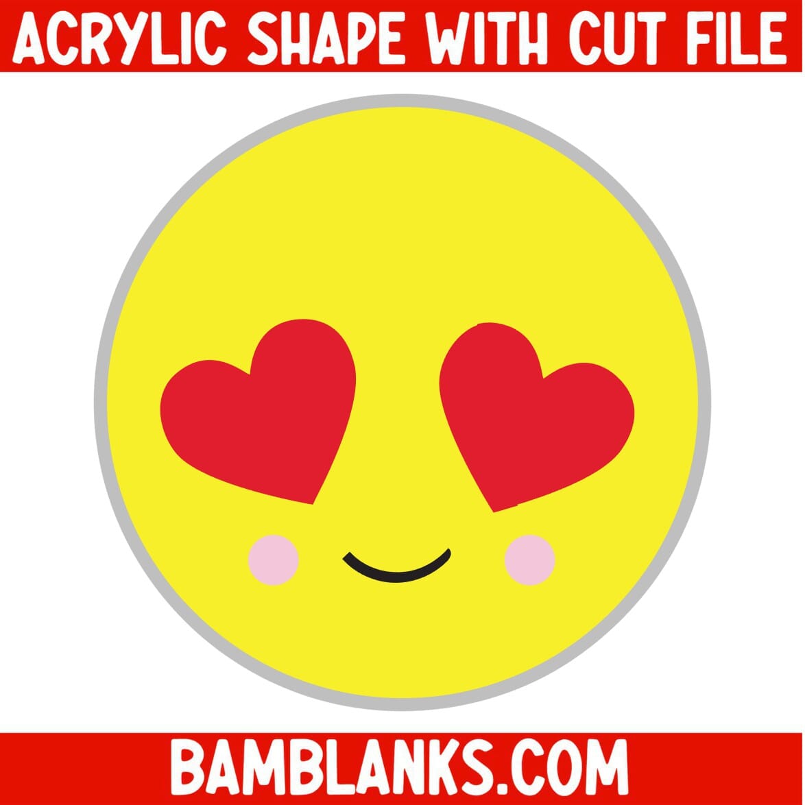 Heart Eyes Emoji - Acrylic Shape #547