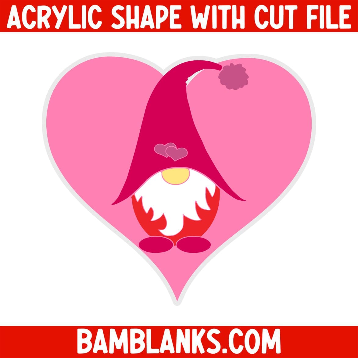 Heart Gnome - Acrylic Shape #394