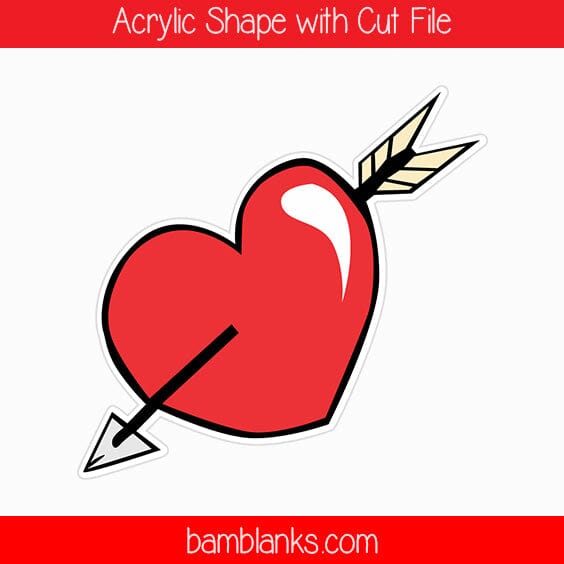Heart with Arrow - Acrylic Shape #1695