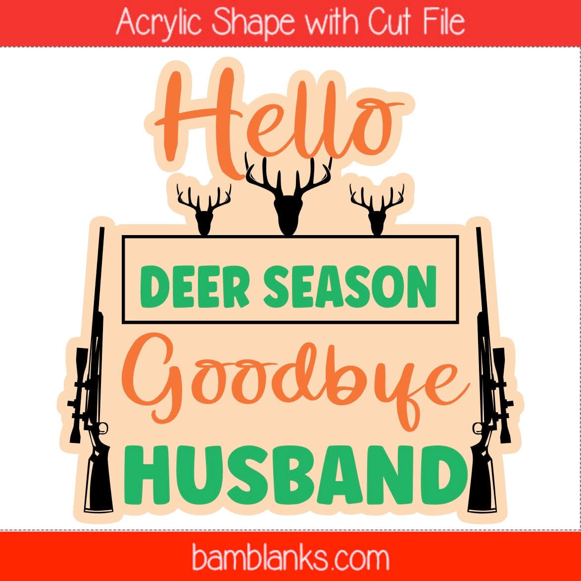 Hello Deer Season - Acrylic Shape #1843