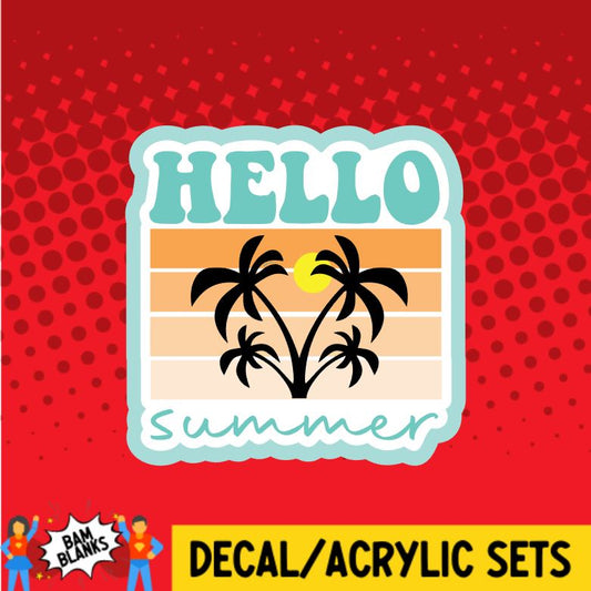 Hello Summer Sunset - DECAL AND ACRYLIC SHAPE #DA0877