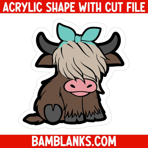 Highland Cow - Acrylic Shape #2211 – BAM Blanks and More