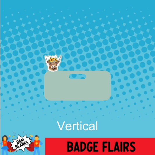 Highland Cow with Flowers - BADGE FLAIR DECAL AND ACRYLIC #BF0020