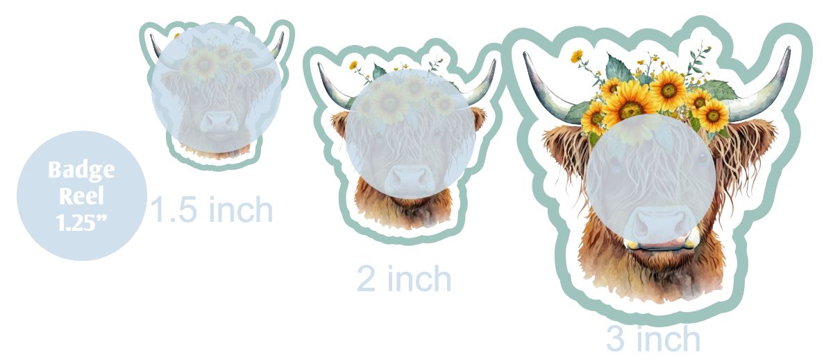 Highland Cow with Sunflowers - DECAL AND ACRYLIC SHAPE #DA0132