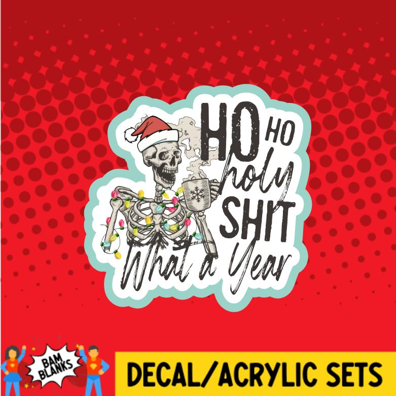 Ho Ho Holy Sh!t What a Year - DECAL AND ACRYLIC SHAPE #DA0423