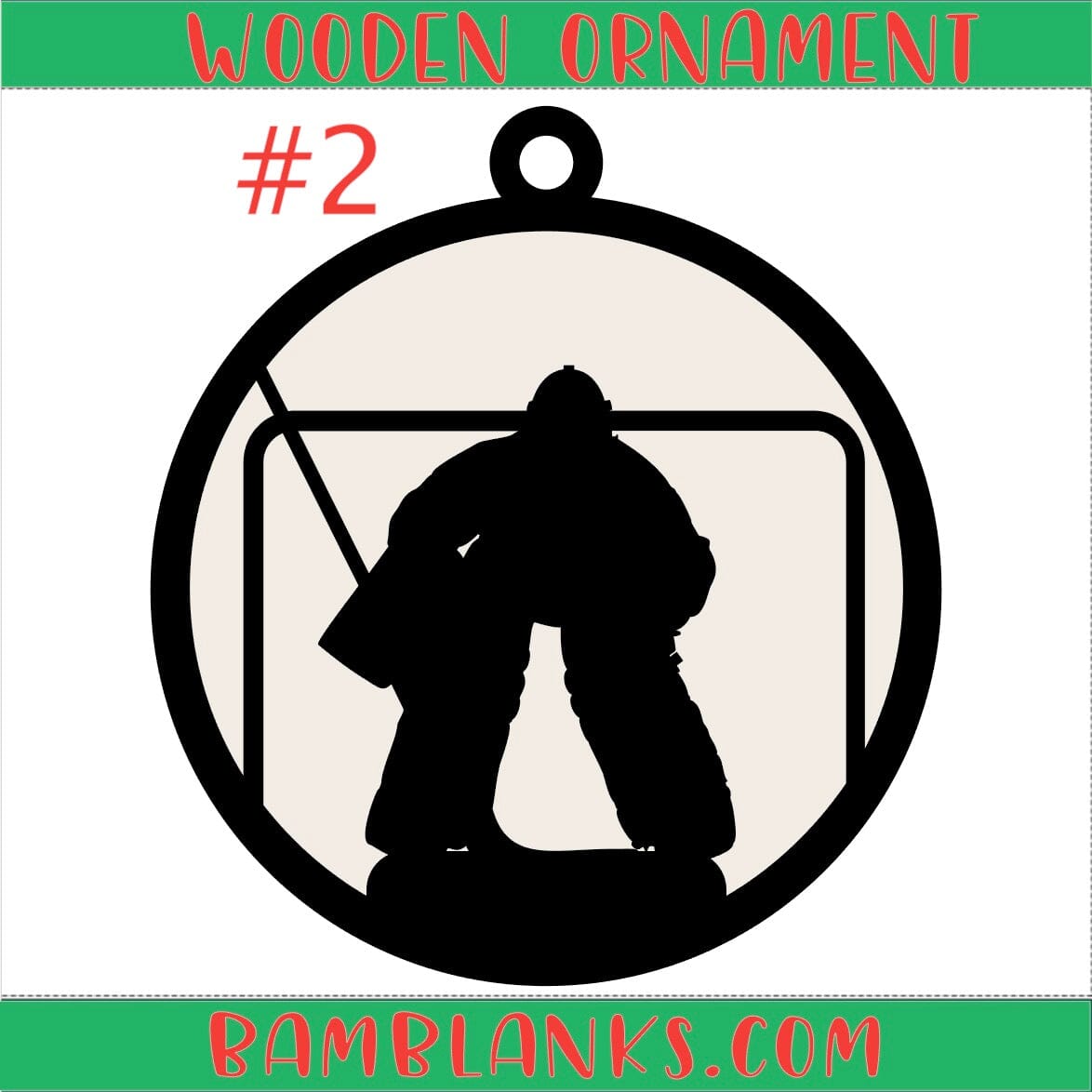 Hockey - Wood Ornament #W171
