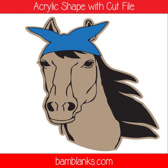 Horse with Bandanna - Acrylic Shape #878