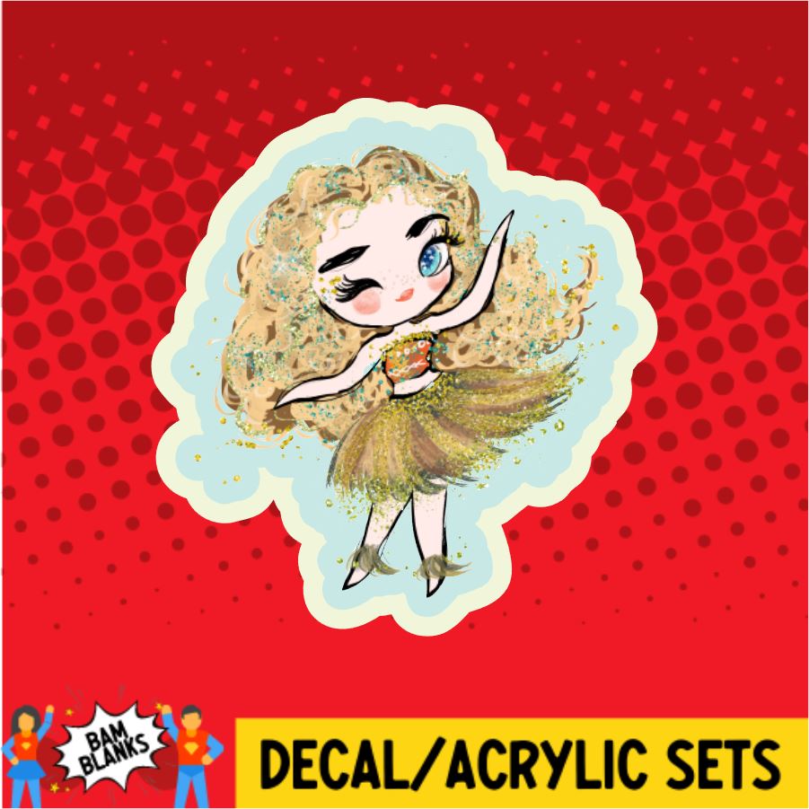 Hula Girl - DECAL AND ACRYLIC SHAPE #DA0004