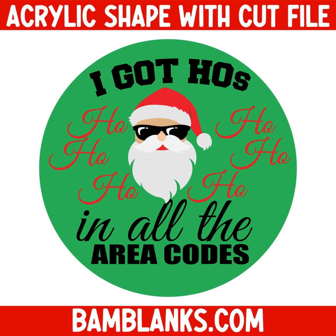 Code 1088 I Got Hos in All the Area Codes - Acrylic Shape #1088 – BAM Blanks and More