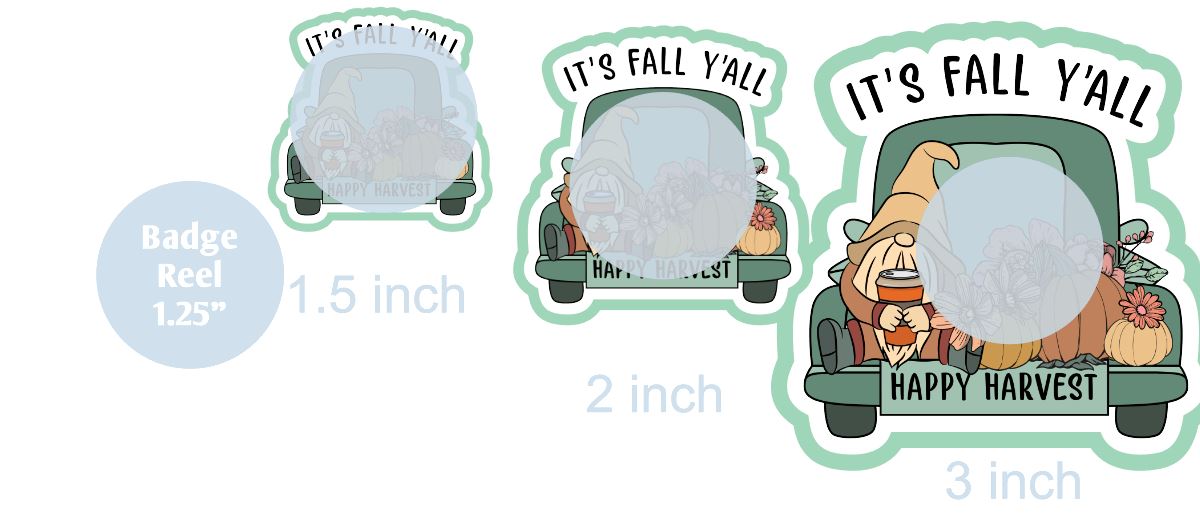 Its Fall Yall Gnome Truck - DECAL AND ACRYLIC SHAPE #DA01211