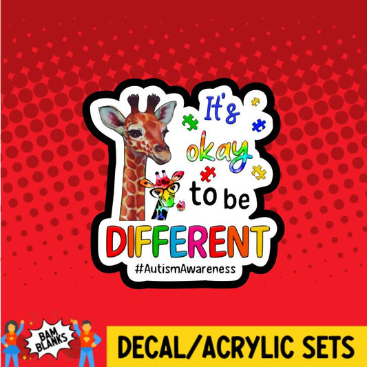 It's Okay to Be Different Giraffe - DECAL AND ACRYLIC SHAPE #DA0916