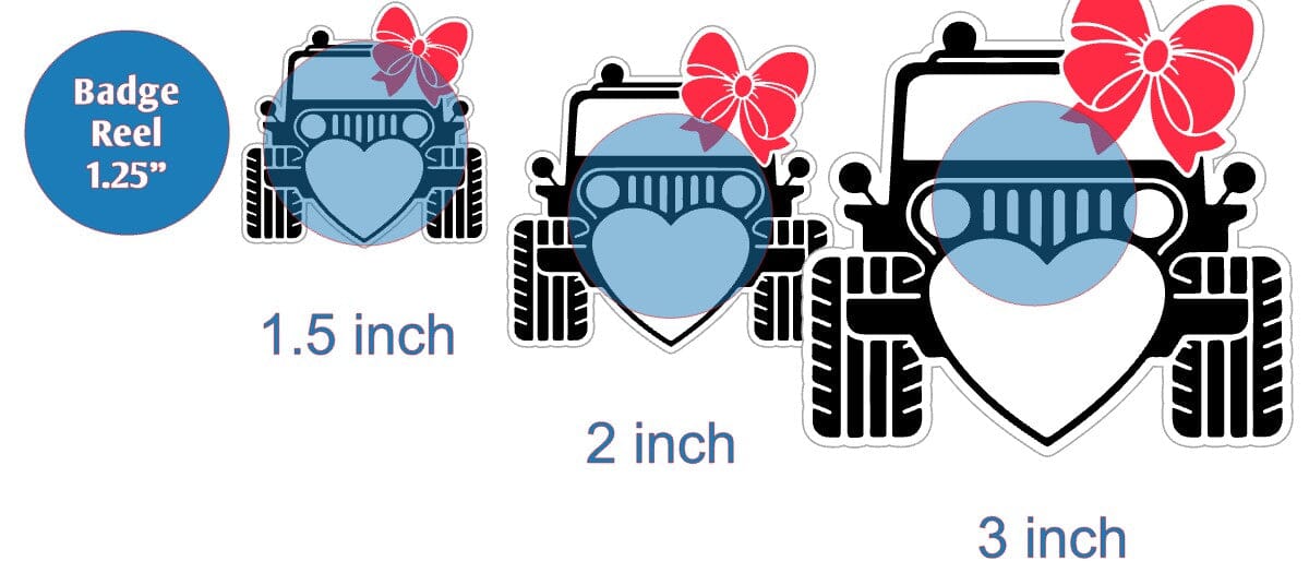 Jeep with Heart and Bow - Acrylic Shape #494