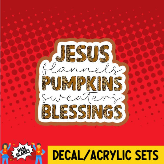 Jesus Flannel Pumpkins - DECAL AND ACRYLIC SHAPE #DA