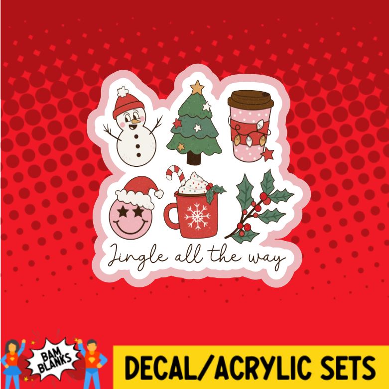 Jingle All the Way Retro - DECAL AND ACRYLIC SHAPE #DA0323