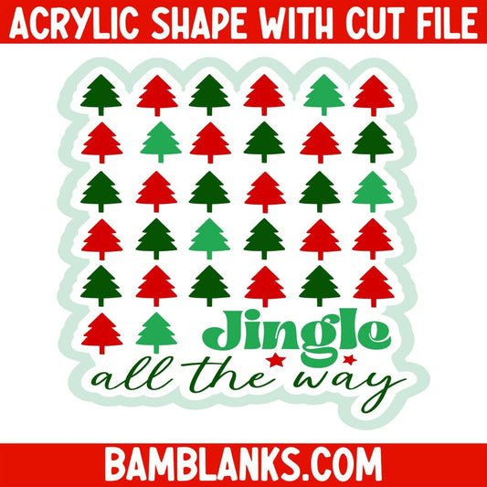 Jingle All The Way Trees - Acrylic Shape #2483